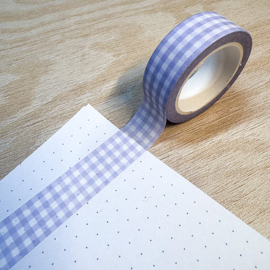 Purple Gingham Washi Tape - 15mm