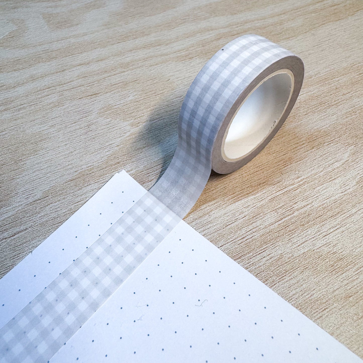 Light Beige Gingham Washi Tape - 15mm