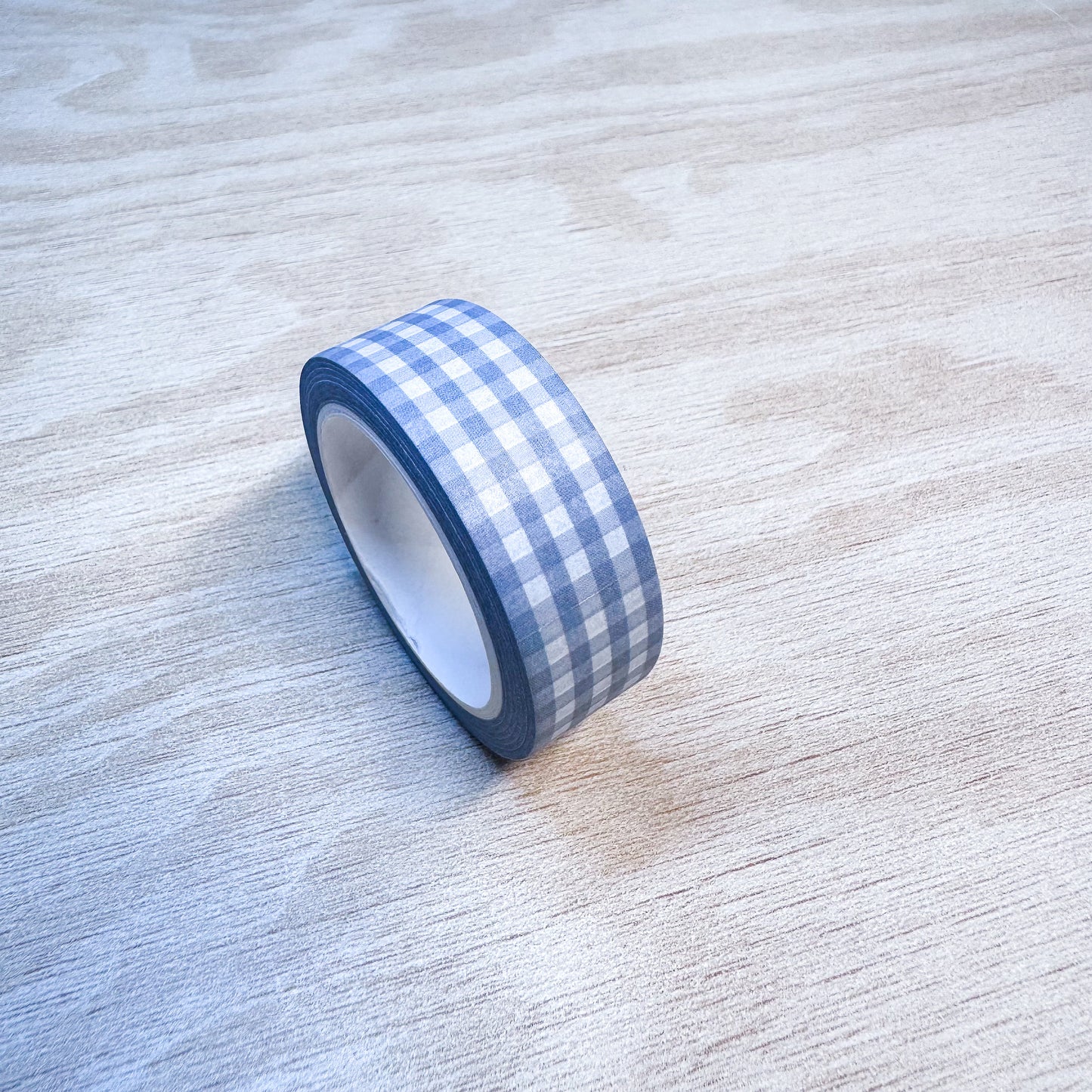 Gray-blue Gingham Washi Tape - 15mm