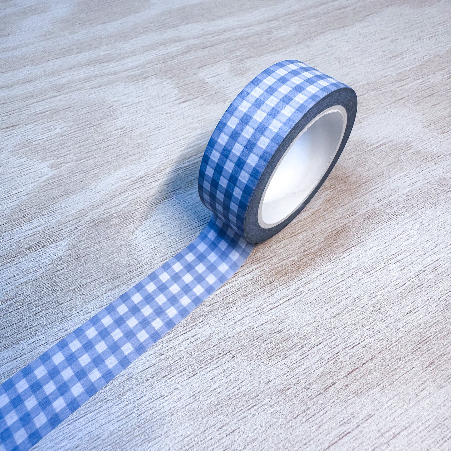 Gray-blue Gingham Washi Tape - 15mm