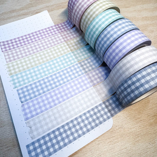 Gingham Washi Tapes - Set of 8