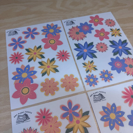 Spring Symmetrical Florals Sticker Kit