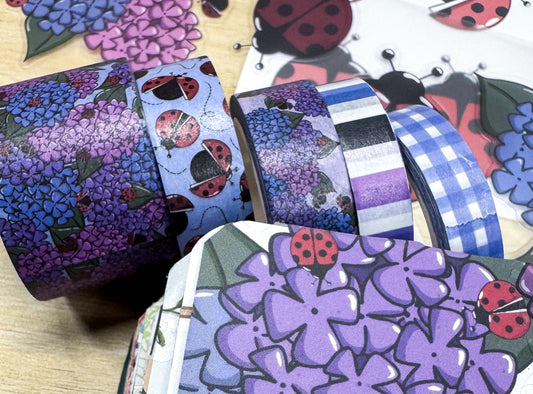 Hydrangeas & Ladybugs Washi Tape Bundle