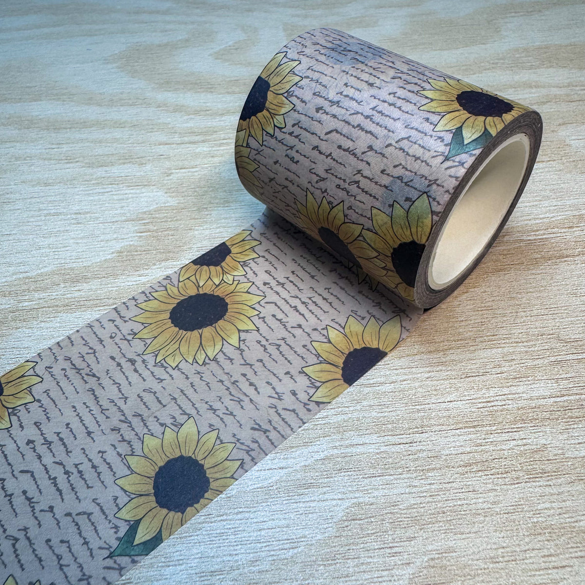 Sweet Sunflowers Script Washi Tape - 50mm