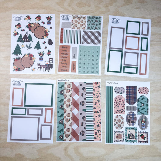Cozy Cabin Journaling Kit - PHYSICAL Stickers