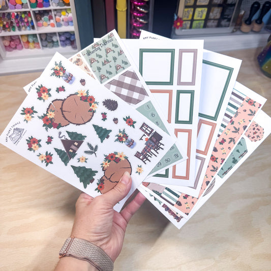 Cozy Cabin Journaling Kit - PHYSICAL Stickers