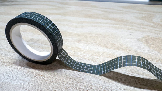 Dark Green Grid Washi Tape - 10mm