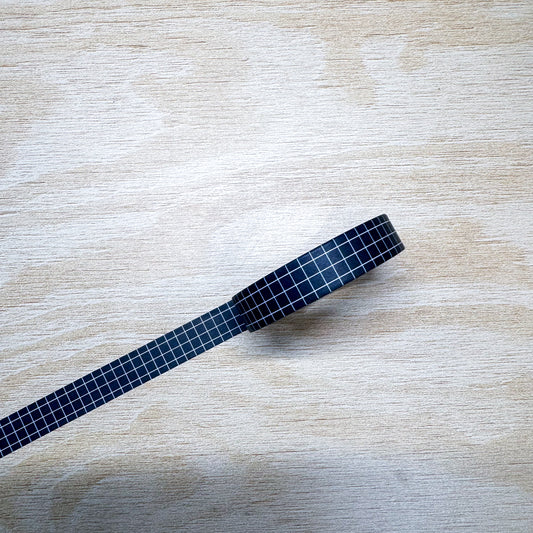 Dark Blue Grid Washi Tape - 10mm