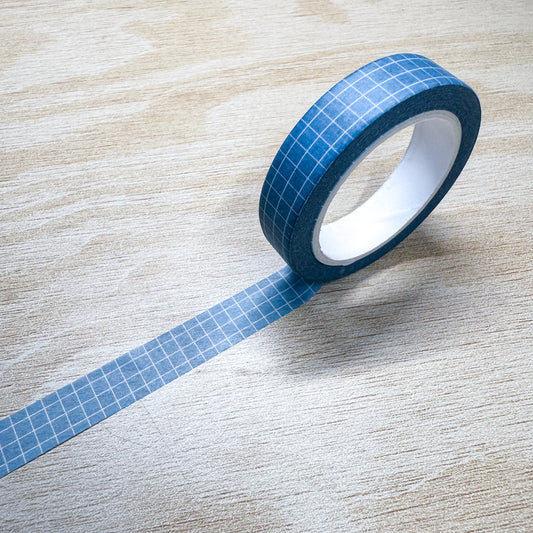 Light Blue Grid Washi Tape - 10mm