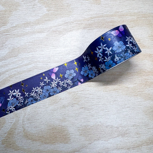 Foiled Midnight Meadow Washi Tape - 30mm