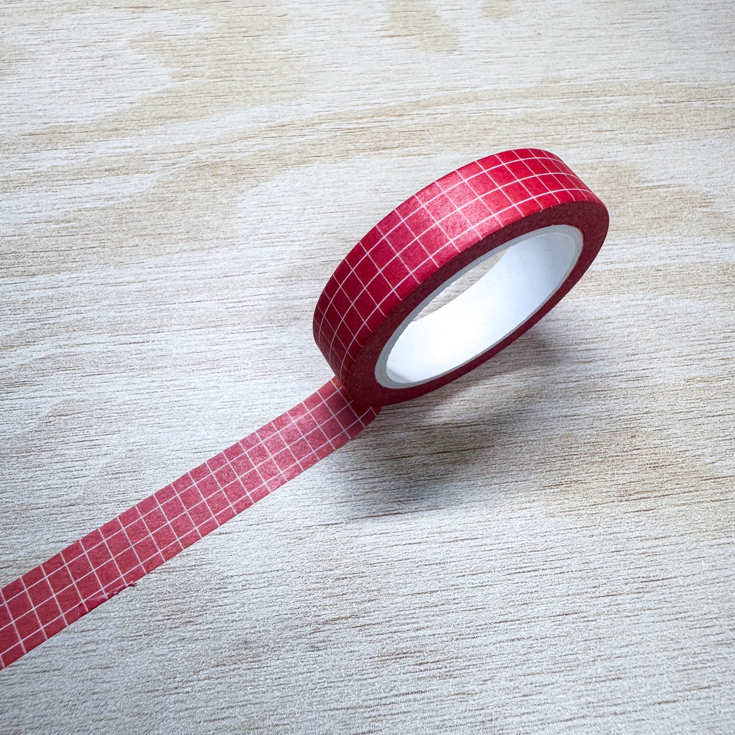 Red Grid Washi Tape - 10mm