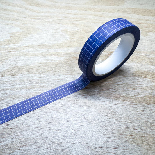 Dark Purple Grid Washi Tape - 10mm