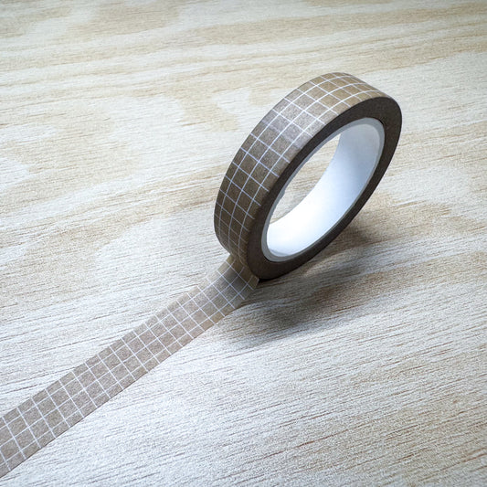 Beige Grid Washi Tape - 10mm