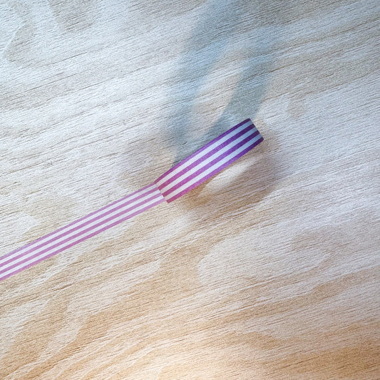 Pink Striped Washi Tape (Horizontal) - 10mm