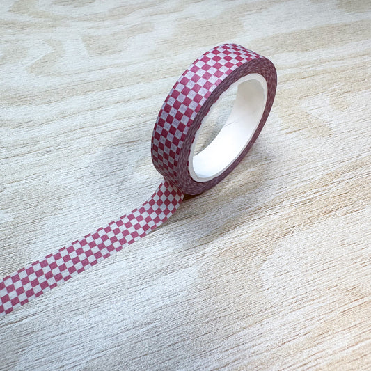 Red Checkerboard Washi Tape - 10mm