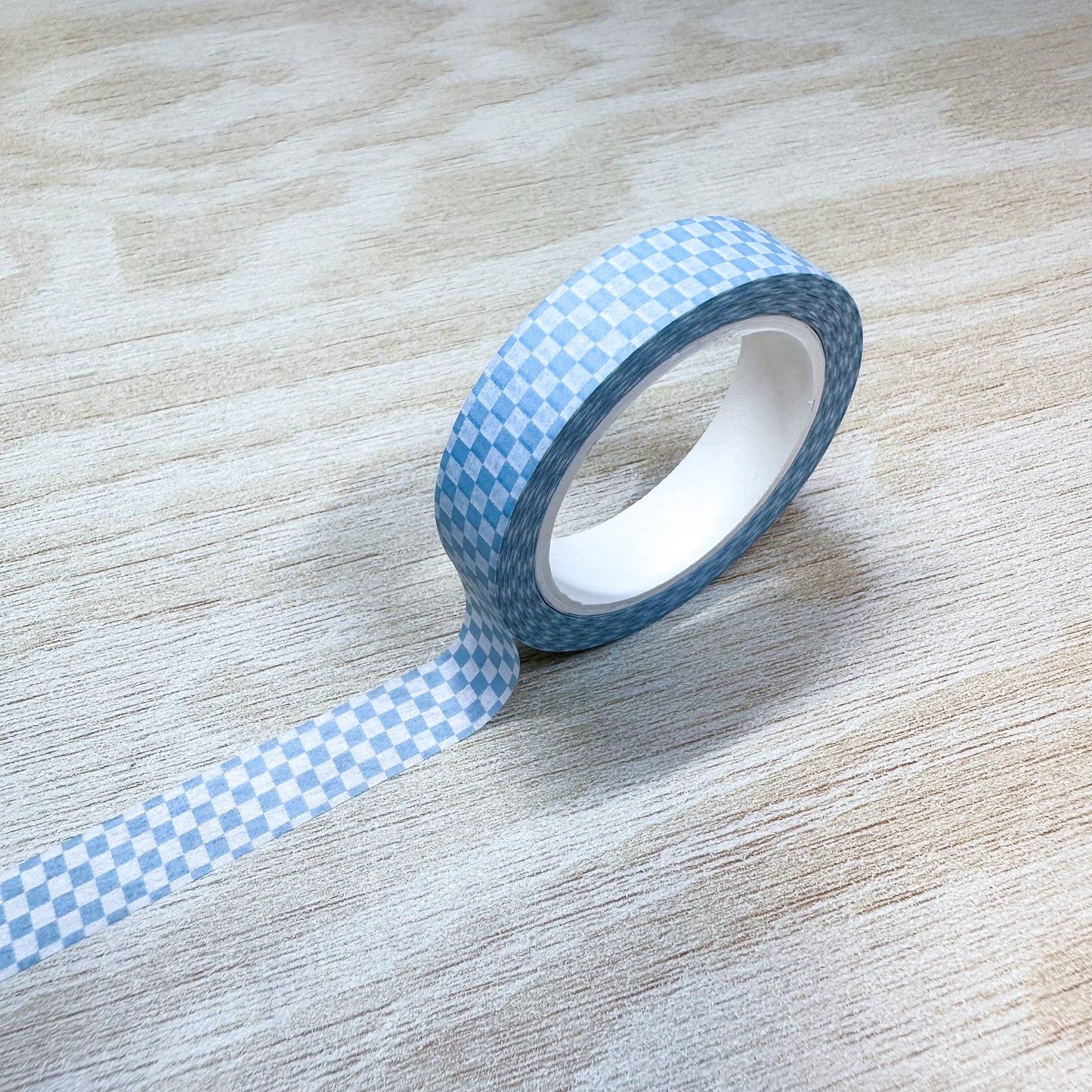 Light Blue Checkerboard Washi Tape - 10mm