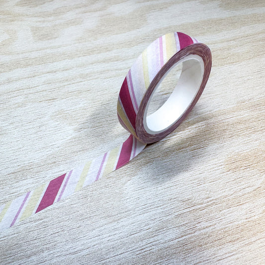 Red & Yellow Striped Washi Tape - 10mm