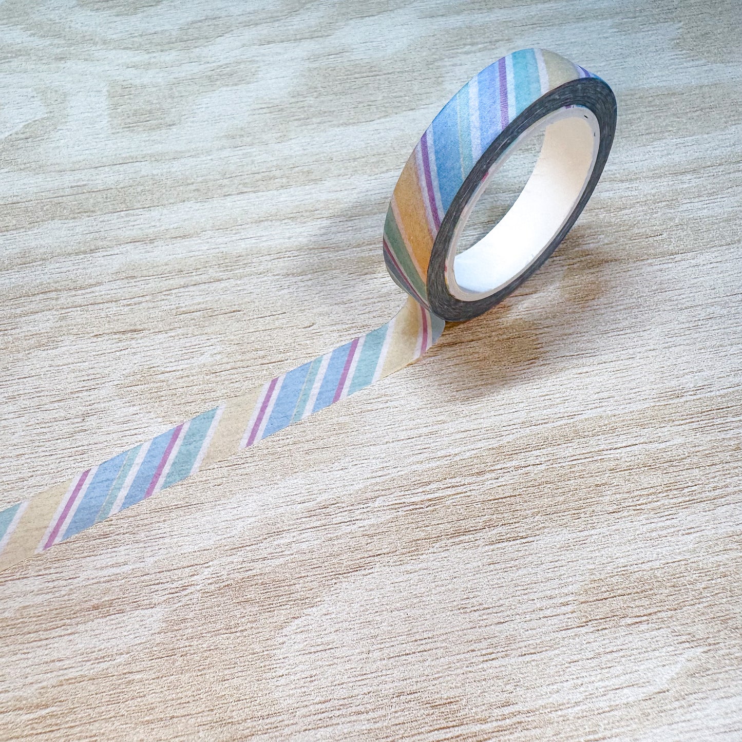 Blue & Green Striped Washi Tape - 10mm