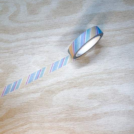 Blue & Green Striped Washi Tape - 10mm