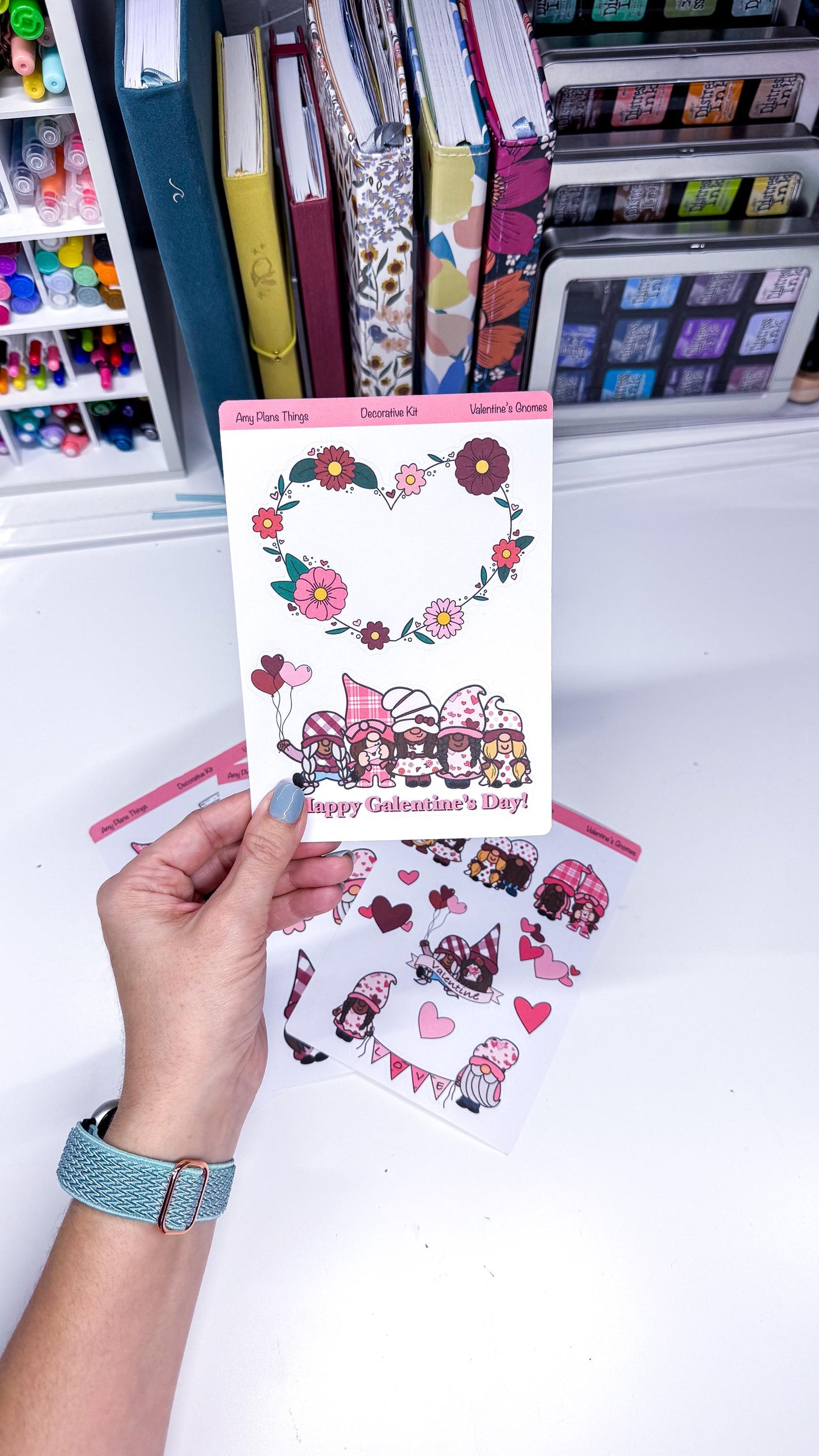 Valentine's Gnome Printable Stickers