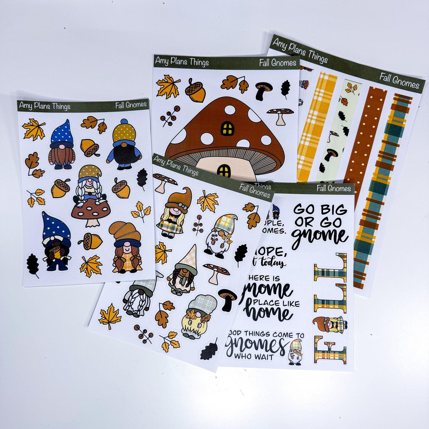 Fall Gnome Printable Stickers