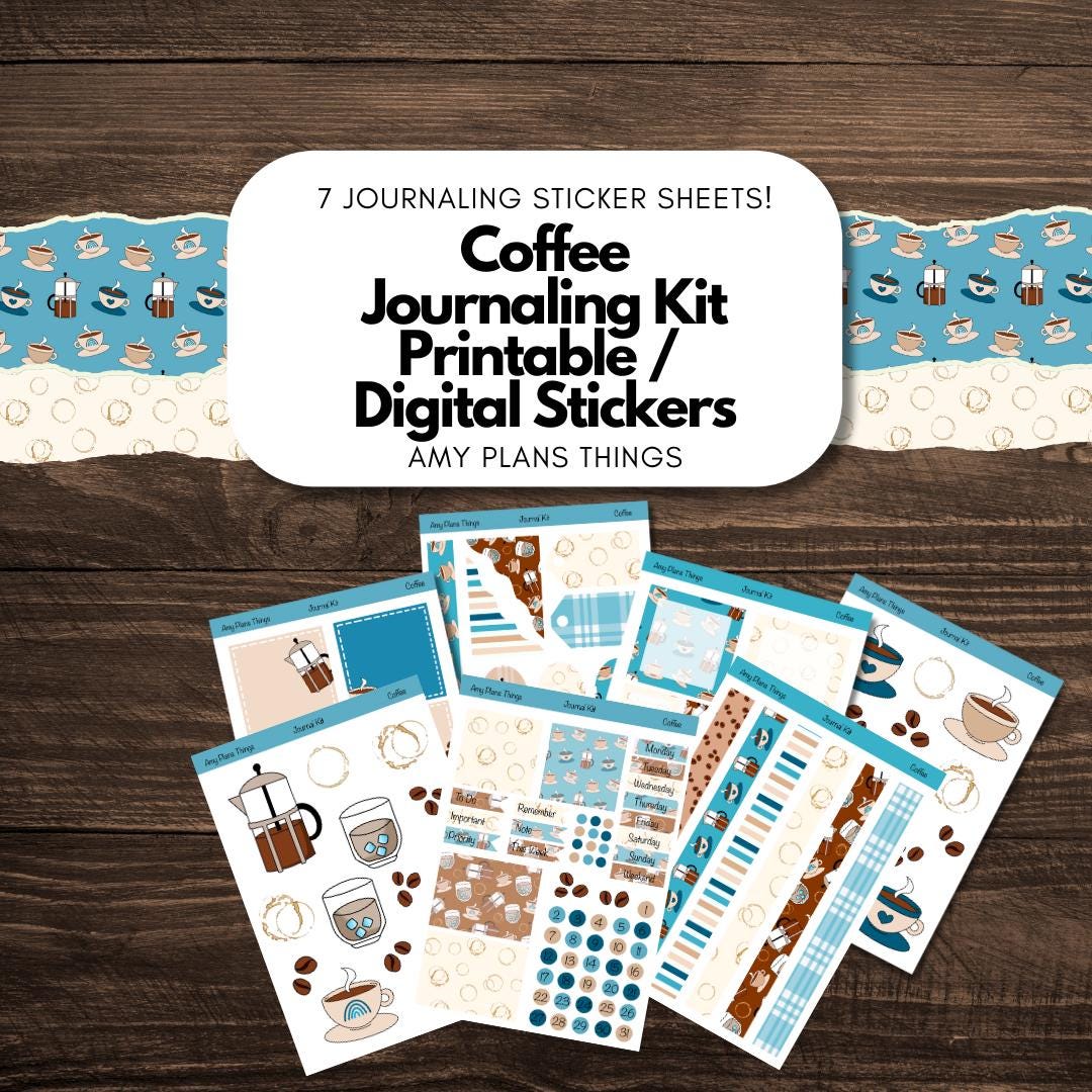 Coffee Printable Journaling Stickers