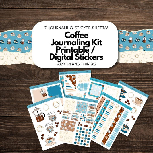Coffee Printable Journaling Stickers