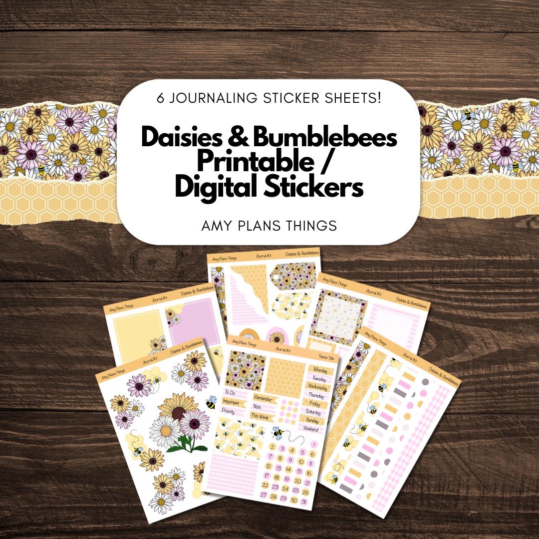 Daisies & Bumblebees Printable Journal Kit
