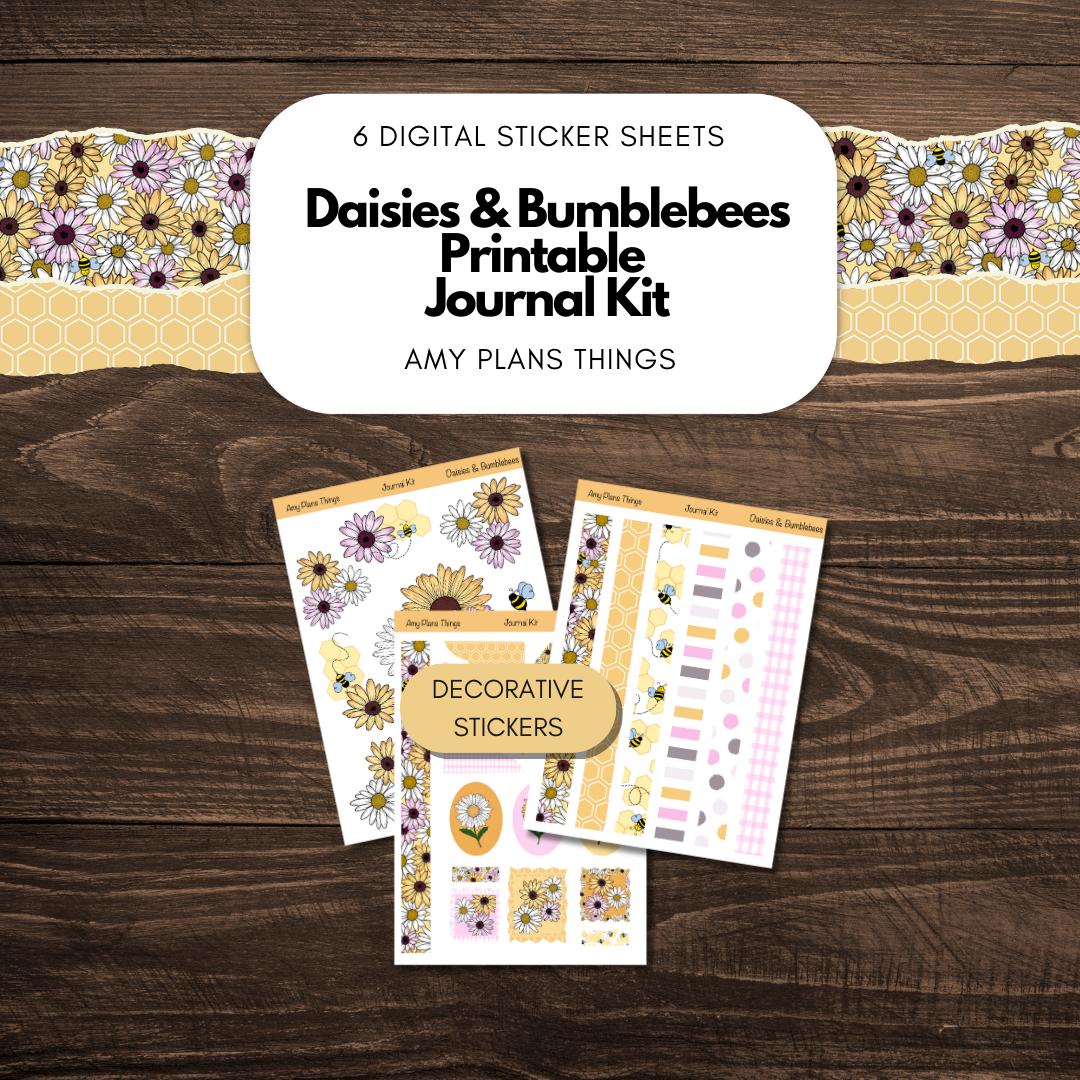 Daisies & Bumblebees Printable Journal Kit