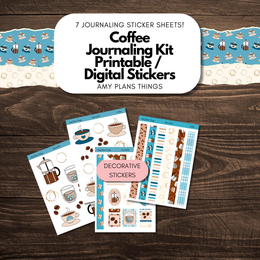 Coffee Printable Journaling Stickers