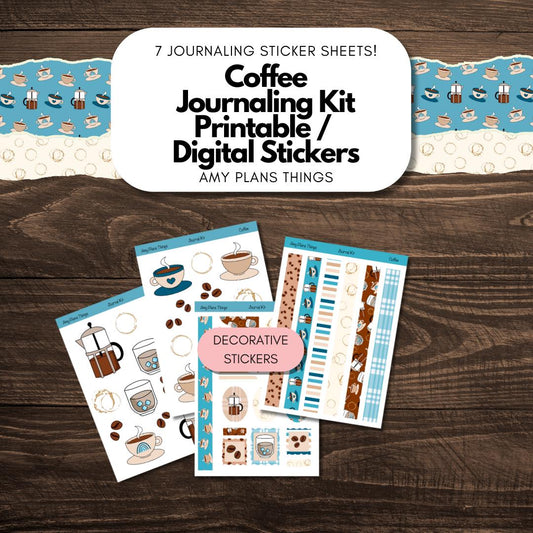 Coffee Printable Journaling Stickers