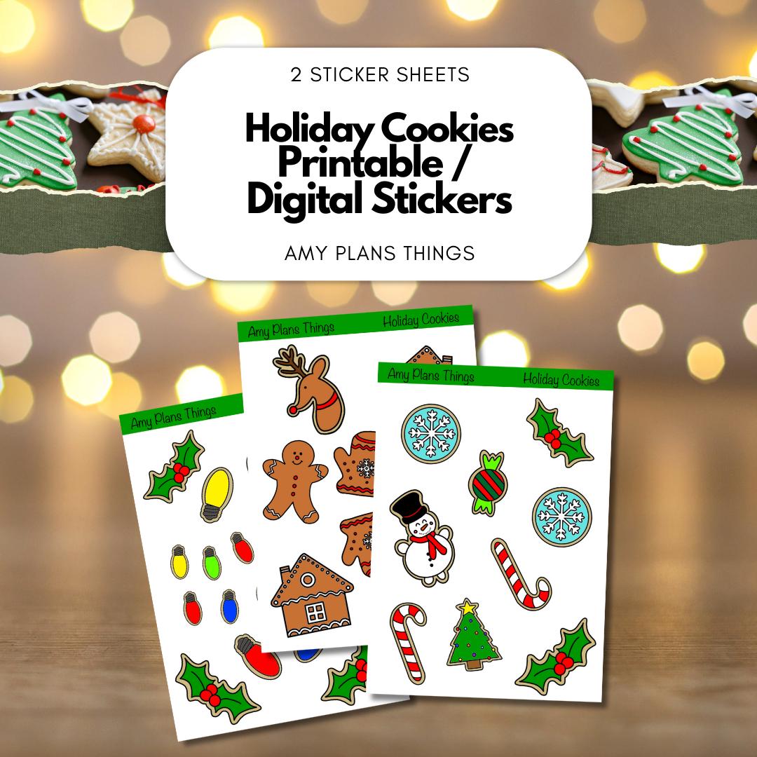 Holiday Cookies Printable Stickers