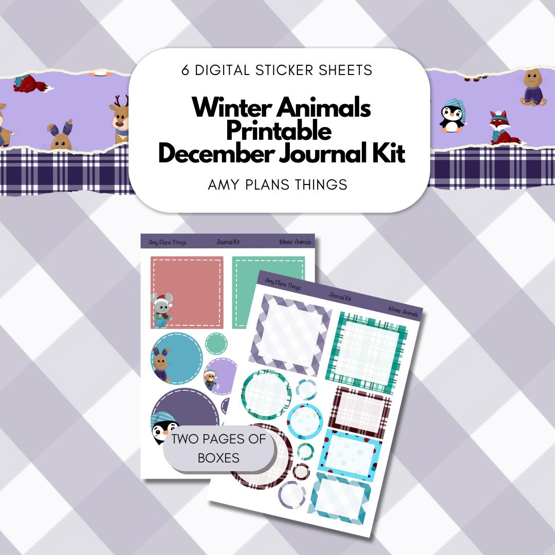 Winter Animals Printable Journal Stickers