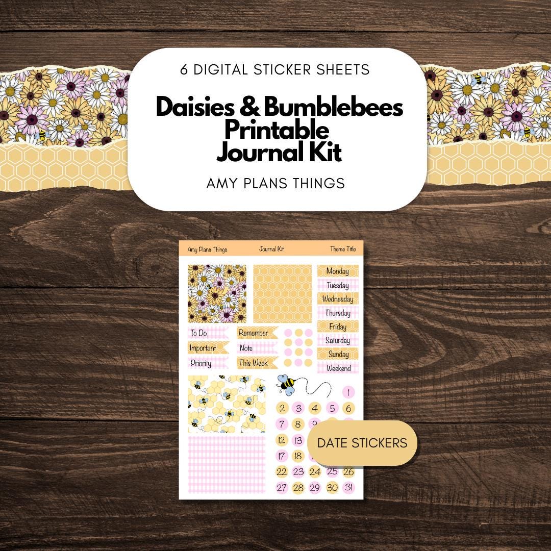 Daisies & Bumblebees Printable Journal Kit
