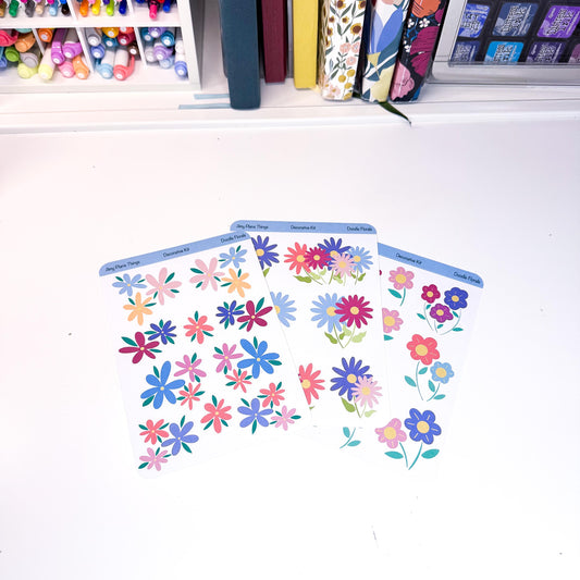 Doodle Florals Printable Decorative Stickers