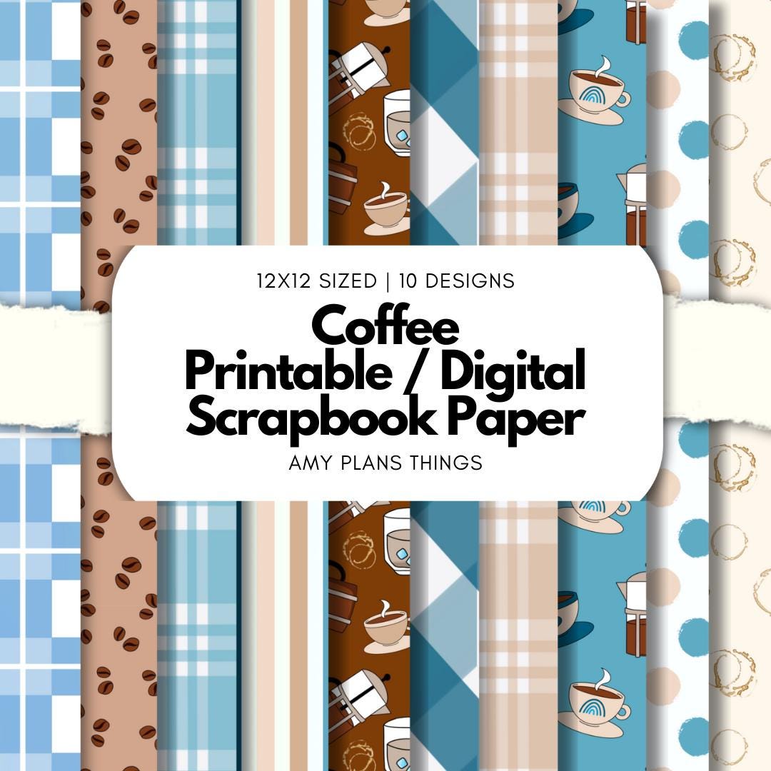 Coffee Printable Scrapbook Paper 12x12
