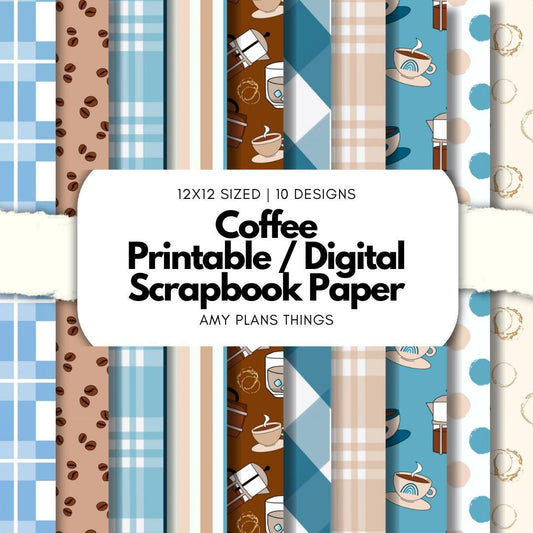 Coffee Printable Scrapbook Paper 12x12