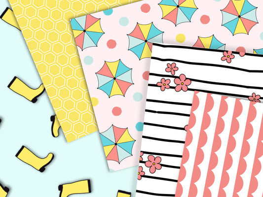 Spring Showers Printable Scrapbook Paper 8.5x11