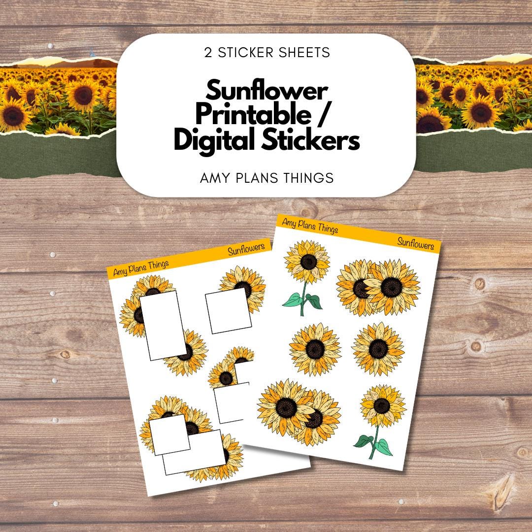Sunflower Printable Stickers