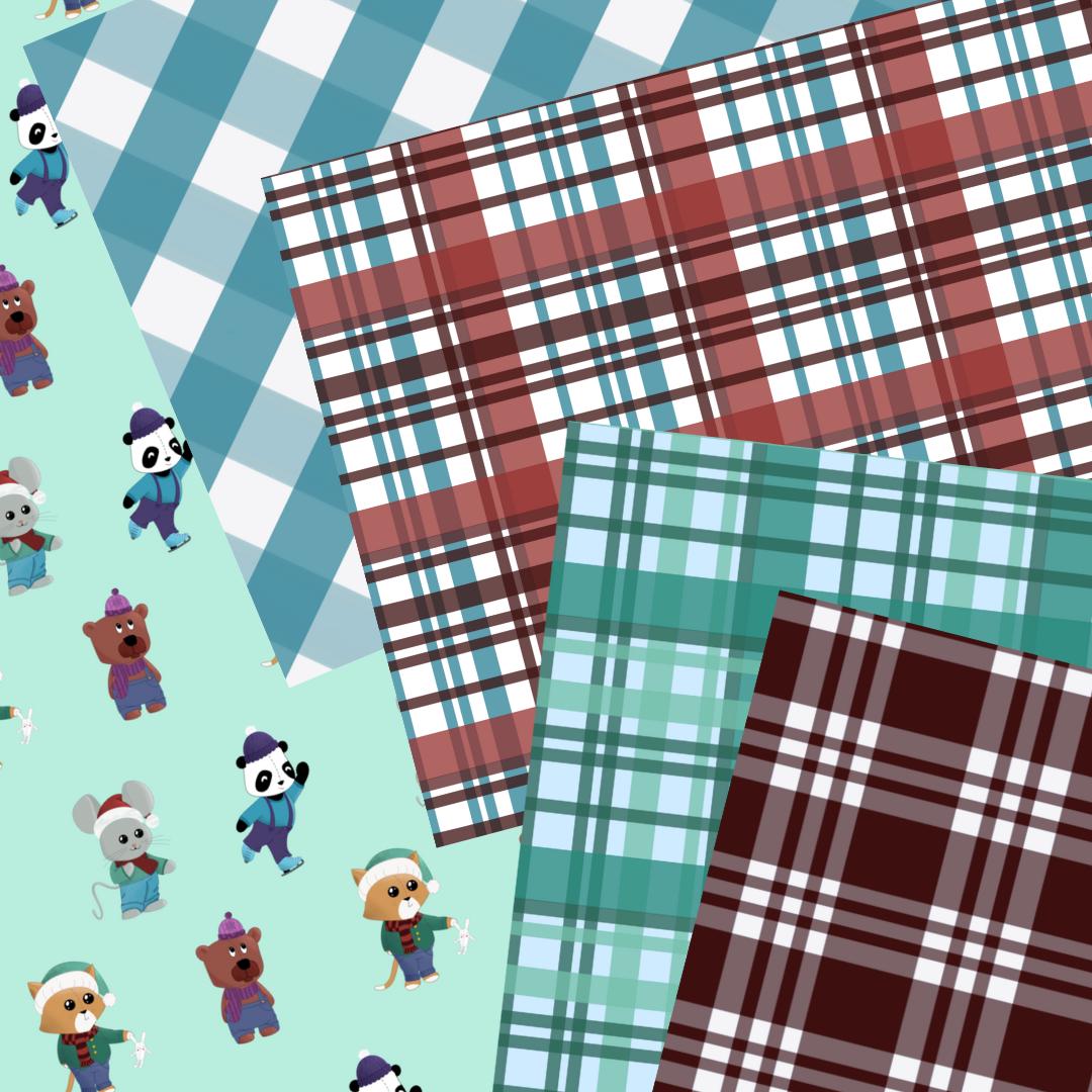 Winter Animals Printable Scrapbook Paper 12x12