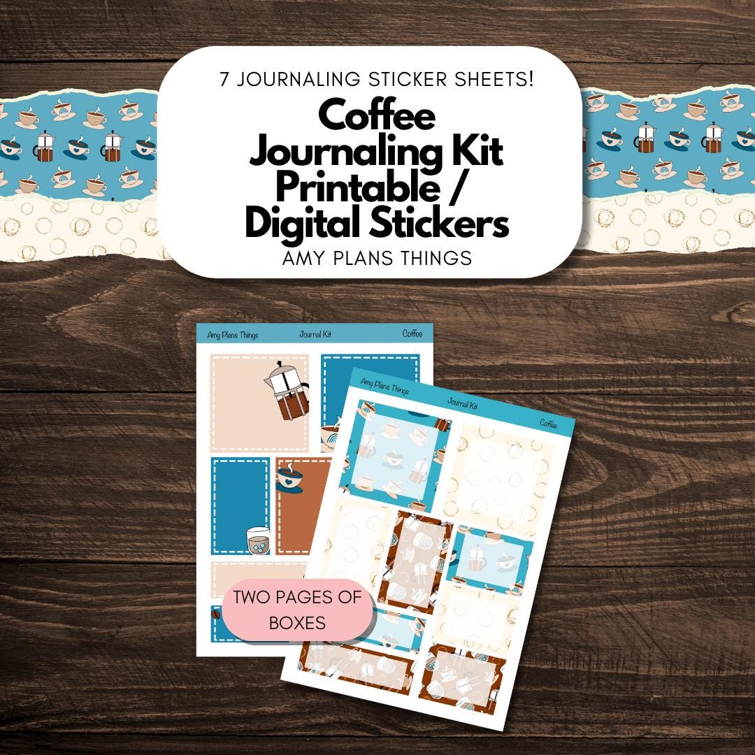 Coffee Printable Journaling Stickers