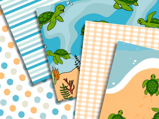 A Sea Turtle's Journey Printable Scrapbook Paper 8.5x11