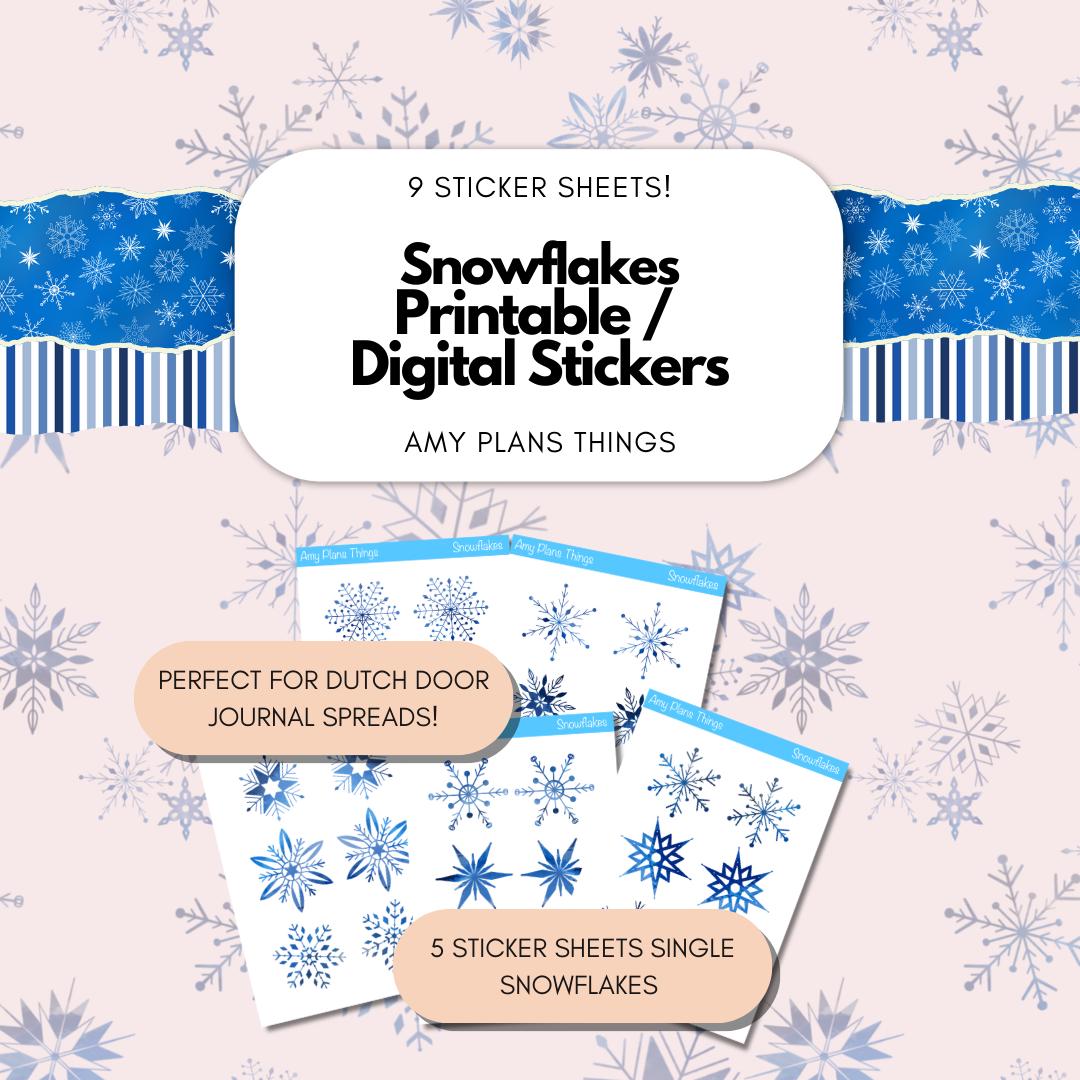 Snowflakes Printable Decorative Stickers