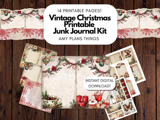Vintage Christmas Junk Journal Kit