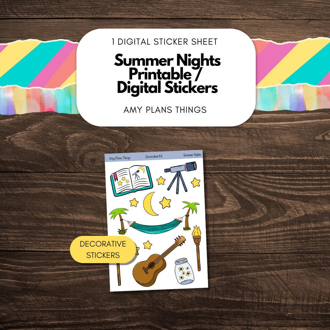 Summer Nights Printable Stickers
