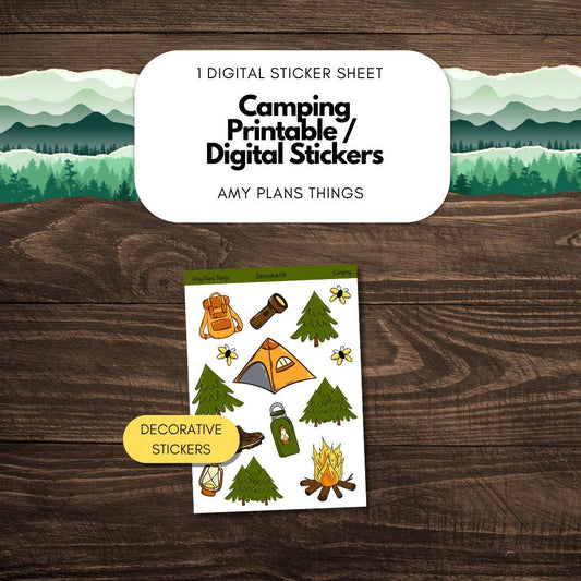 Camping Printable Stickers