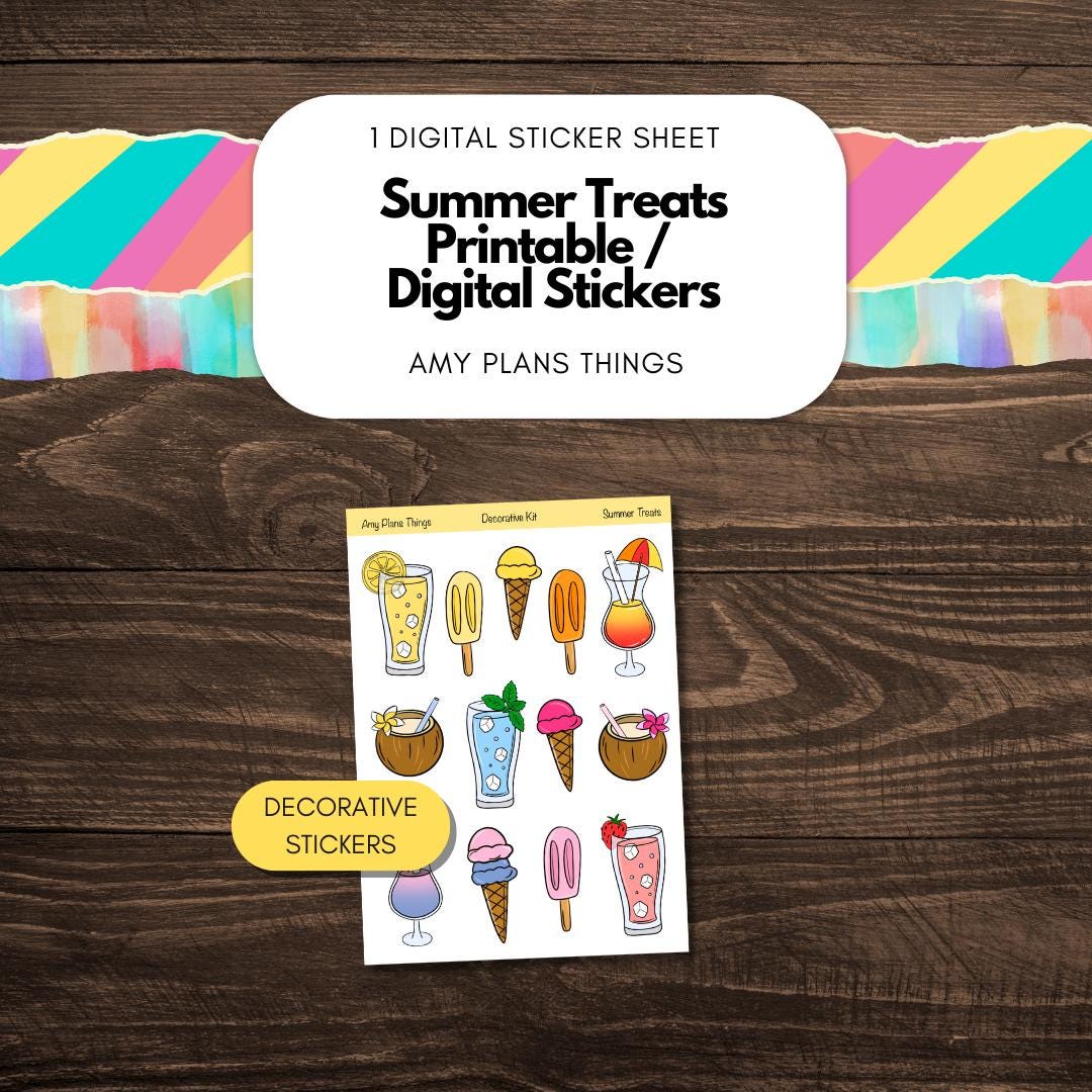 Summer Treats Printable Stickers